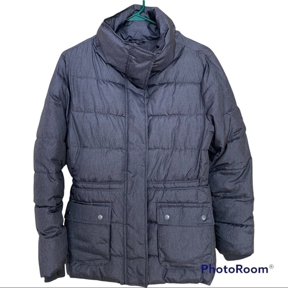 Gap Mid Puffer Jacket Women’s Size Small Silver Heather - Picture 1 of 6